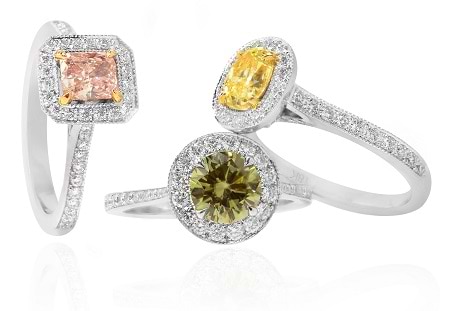 Various Fancy Color Engagement Rings